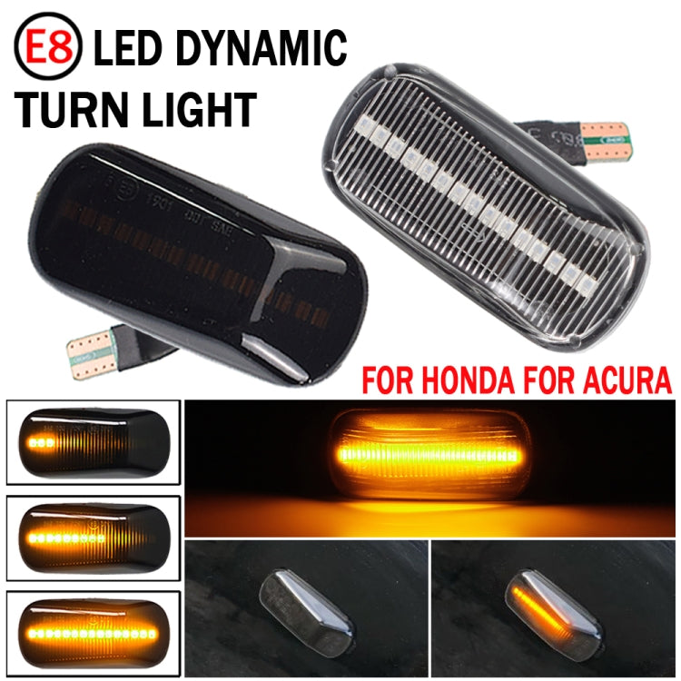2 pz Per Honda Civic 2001-2015 Auto Dinamica LED Parafango Luce Laterale 34301-S5H-T02, For Honda Civic 2001-2015 (Transparent), For Honda Civic 2001-2015 (Transparent Black)