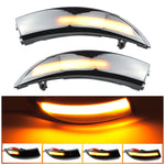 1 coppia per Ford Fiesta 2008-2017 Car Dynamic LED Indicatori di direzione Specchietto retrovisore Lampeggiatore Acqua Lampeggiante, For Ford Fiesta 2008-2017 (Transparent Black)