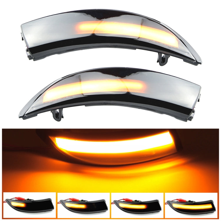 1 coppia per Ford Fiesta 2008-2017 Car Dynamic LED Indicatori di direzione Specchietto retrovisore Lampeggiatore Acqua Lampeggiante, For Ford Fiesta 2008-2017 (Transparent Black)