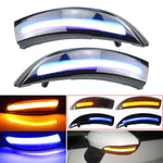 1 coppia per Ford Fiesta 2008-2017 Car Dynamic LED Indicatori di direzione Specchietto retrovisore Lampeggiatore Acqua Lampeggiante, For Ford Fiesta 2008-2017  (Blue)