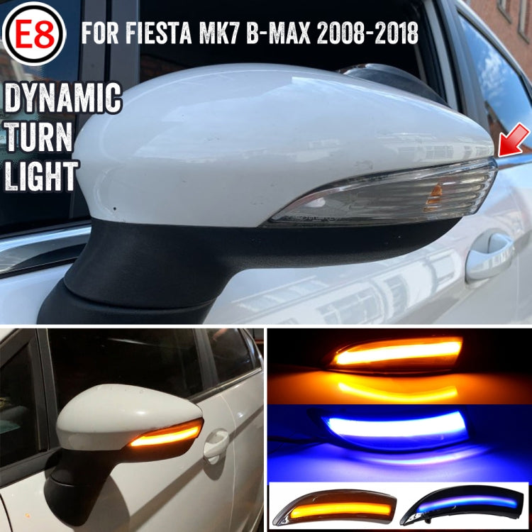 1 coppia per Ford Fiesta 2008-2017 Car Dynamic LED Indicatori di direzione Specchietto retrovisore Lampeggiatore Acqua Lampeggiante, For Ford Fiesta 2008-2017  (Blue)