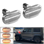 2 pezzi per Suzuki Jimny JB64W 2018/07- Luce laterale parafango LED dinamico per auto, For Suzuki Jimny JB64W 2018/07- (Transparent), For Suzuki Jimny JB64W 2018/07- (Transparent Black)