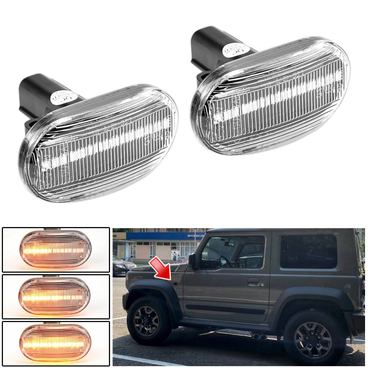 2 pezzi per Suzuki Jimny JB64W 2018/07- Luce laterale parafango LED dinamico per auto, For Suzuki Jimny JB64W 2018/07- (Transparent), For Suzuki Jimny JB64W 2018/07- (Transparent Black)