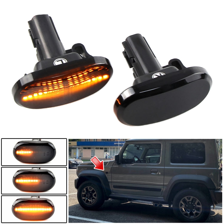 2 pezzi per Suzuki Jimny JB64W 2018/07- Luce laterale parafango LED dinamico per auto, For Suzuki Jimny JB64W 2018/07- (Transparent), For Suzuki Jimny JB64W 2018/07- (Transparent Black)