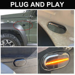 2 pezzi per Suzuki Jimny JB64W 2018/07- Luce laterale parafango LED dinamico per auto, For Suzuki Jimny JB64W 2018/07- (Transparent), For Suzuki Jimny JB64W 2018/07- (Transparent Black)