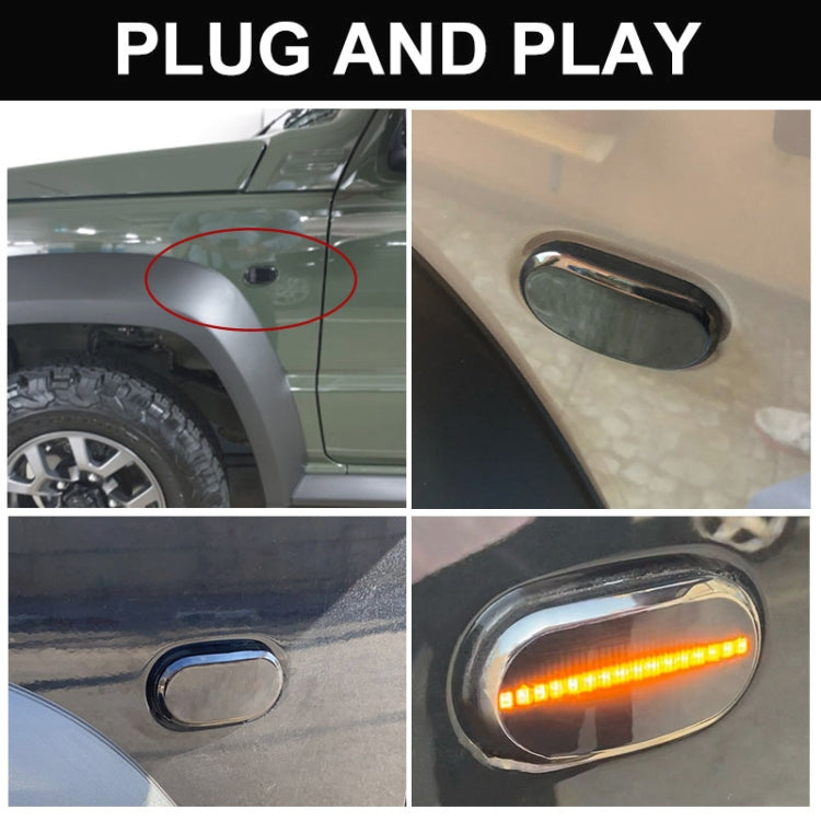 2 pezzi per Suzuki Jimny JB64W 2018/07- Luce laterale parafango LED dinamico per auto, For Suzuki Jimny JB64W 2018/07- (Transparent), For Suzuki Jimny JB64W 2018/07- (Transparent Black)