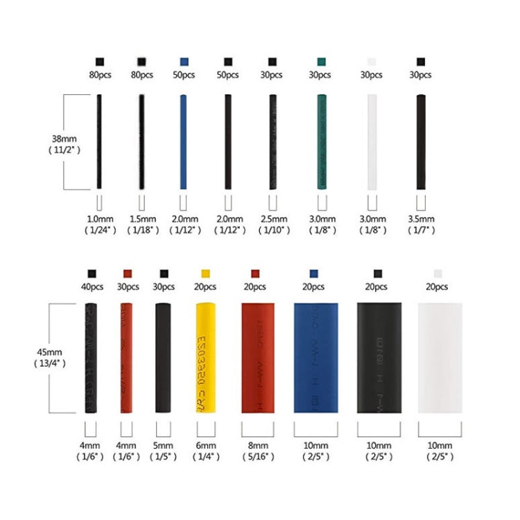 Kit di avvolgimento termoretraibile per tubi termoresistenti 580 in 1, 580 in 1