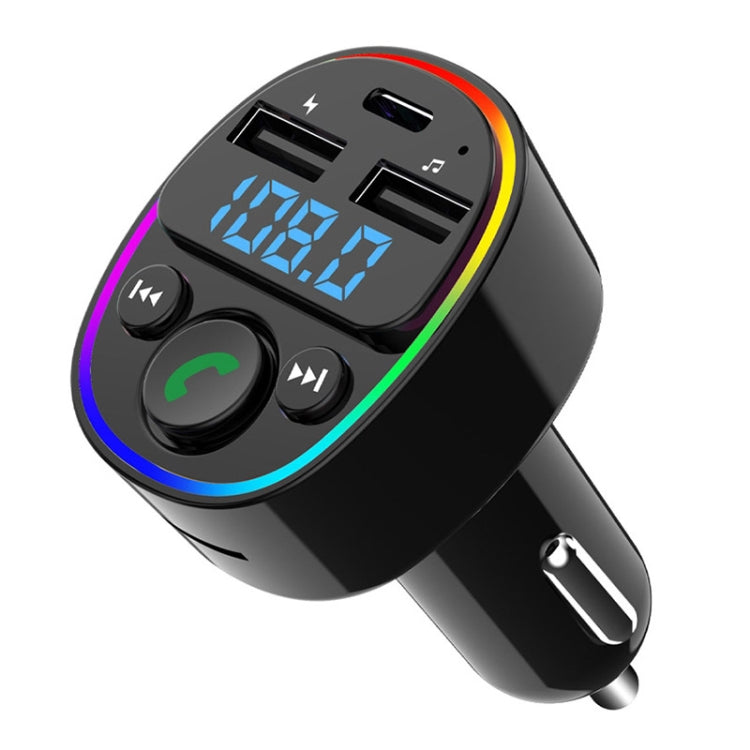 Trasmettitore FM audio per lettore MP3 Bluetooth per auto con luce ambientale, MP3 Player