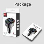 Trasmettitore FM audio per lettore MP3 Bluetooth per auto con luce ambientale, MP3 Player
