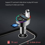 Trasmettitore FM audio per lettore MP3 Bluetooth per auto con luce ambientale, MP3 Player