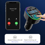 Trasmettitore FM audio per lettore MP3 Bluetooth per auto con luce ambientale, MP3 Player