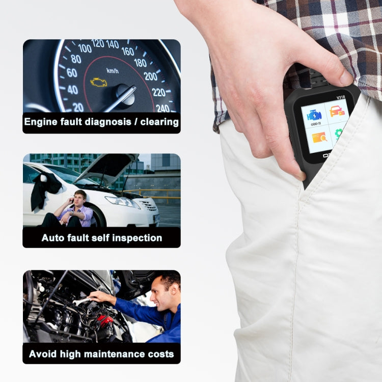 Lettore di codice per strumento diagnostico per schermo a colori OBD2 per auto V318, V318