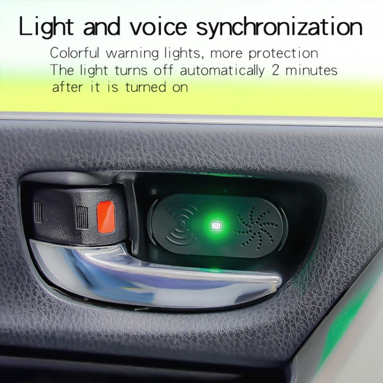 Allarme di apertura della portiera dell'auto, induzione automatica, luce di richiesta vocale a LED, Door Opener Alarm