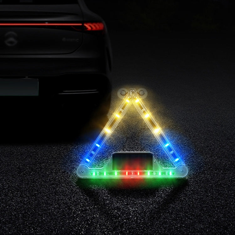 Segnale di avvertimento per luce triangolare per auto Luce stroboscopica di ricarica solare per ranger di emergenza