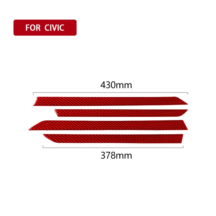 Striscia decorativa per porta in fibra di carbonio per auto per Honda Civic di decima generazione 2016-2019, guida a destra e a sinistra universale, Door Decorative Strip