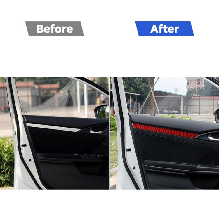 Striscia decorativa per porta in fibra di carbonio per auto per Honda Civic di decima generazione 2016-2019, guida a destra e a sinistra universale, Door Decorative Strip