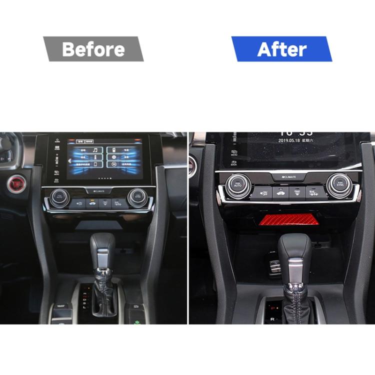 Adesivo decorativo per vano portaoggetti in fibra di carbonio per auto per Honda Civic di decima generazione 2016-2019, guida a destra e a sinistra universale, Storage Compartment