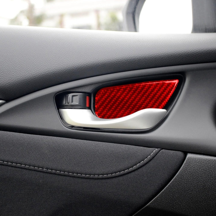Adesivo decorativo per polso interno porta interna in fibra di carbonio per Honda Civic di decima generazione 2016-2019, guida a destra e a sinistra universale, Inside Door Wrist