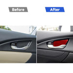 Adesivo decorativo per polso interno porta interna in fibra di carbonio per Honda Civic di decima generazione 2016-2019, guida a destra e a sinistra universale, Inside Door Wrist