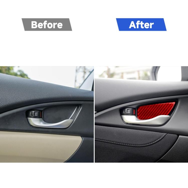 Adesivo decorativo per polso interno porta interna in fibra di carbonio per Honda Civic di decima generazione 2016-2019, guida a destra e a sinistra universale, Inside Door Wrist