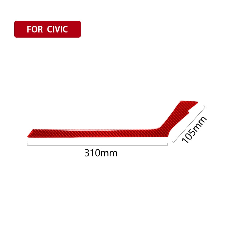 Adesivo decorativo per auto in fibra di carbonio sotto l'uscita dell'aria del controllo centrale per Honda Civic di decima generazione 2016-2019, guida a destra, Below the Central Control Air Outlet Right Drive