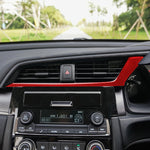 Adesivo decorativo per auto in fibra di carbonio sotto l'uscita dell'aria del controllo centrale per Honda Civic di decima generazione 2016-2019, guida a destra, Below the Central Control Air Outlet Right Drive