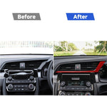 Adesivo decorativo per auto in fibra di carbonio sotto l'uscita dell'aria del controllo centrale per Honda Civic di decima generazione 2016-2019, guida a destra, Below the Central Control Air Outlet Right Drive
