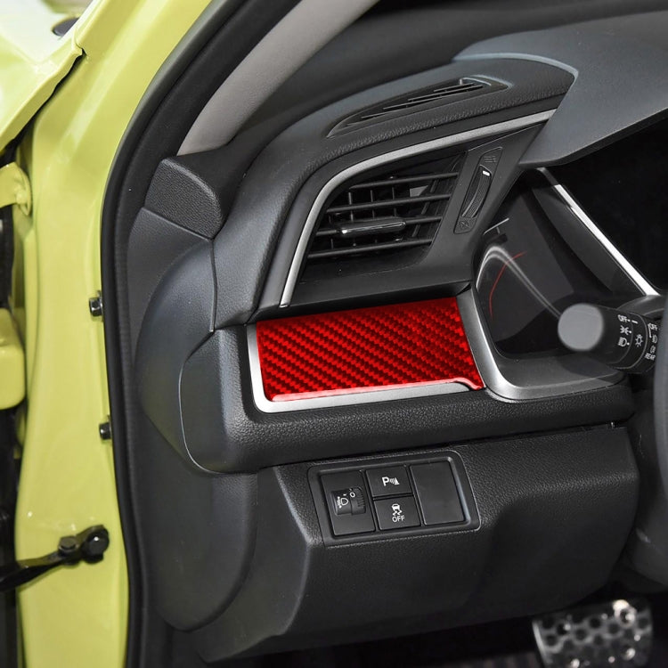 Adesivo decorativo sinistro per controllo centrale in fibra di carbonio per auto per Honda Civic di decima generazione 2016-2019, guida a sinistra, Central Control Left Sticker Left Drive
