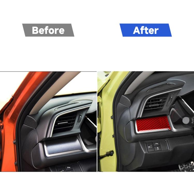 Adesivo decorativo sinistro per controllo centrale in fibra di carbonio per auto per Honda Civic di decima generazione 2016-2019, guida a sinistra, Central Control Left Sticker Left Drive