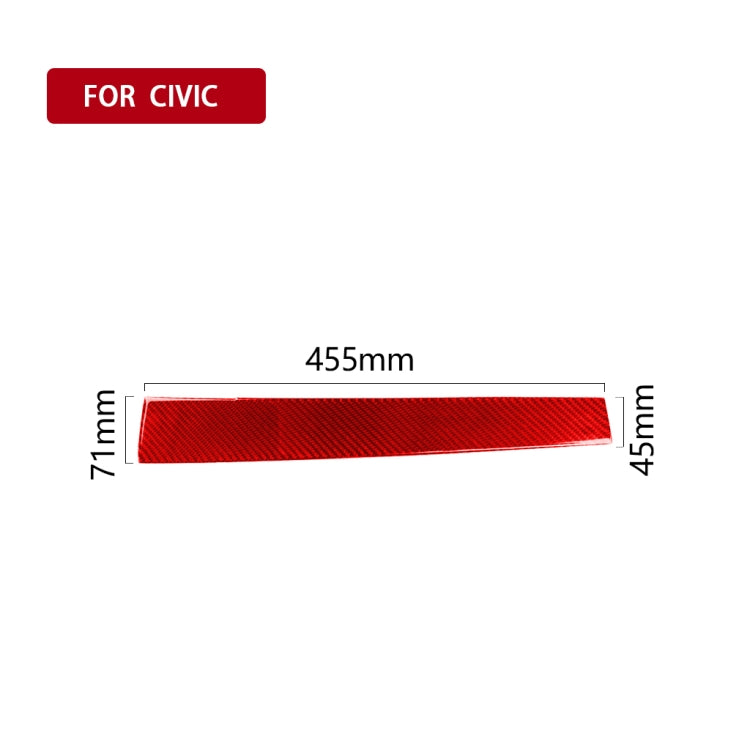 Adesivo decorativo per controllo centrale in fibra di carbonio per auto per Honda Civic di decima generazione 2016-2019, guida a sinistra, Central Control Left Drive