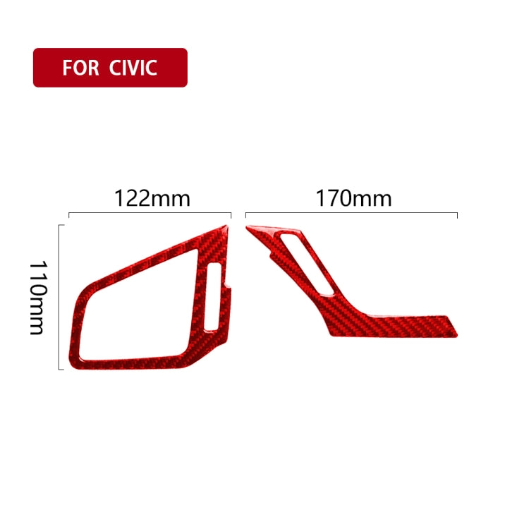 Adesivo decorativo per presa d'aria sinistra e destra in fibra di carbonio per auto per Honda Civic di decima generazione 2016-2019, guida a destra, Air Outlet Right Drive