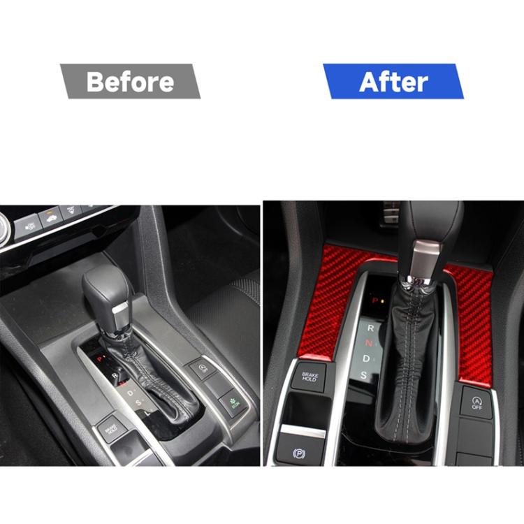 Adesivo decorativo per ingranaggi in fibra di carbonio per auto per Honda Civic di decima generazione 2016-2019, guida a destra e a sinistra universale, Gear