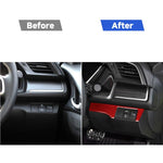 Adesivo decorativo per pannello interruttori fari in fibra di carbonio per auto per Honda Civic di decima generazione 2016-2019, guida a destra, Headlight Switch Right Drive