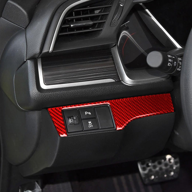Adesivo decorativo per pannello interruttori fari in fibra di carbonio per auto per Honda Civic di decima generazione 2016-2019, guida a sinistra, Headlight Switch Left Drive