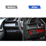 Adesivo decorativo per pannello interruttori fari in fibra di carbonio per auto per Honda Civic di decima generazione 2016-2019, guida a sinistra, Headlight Switch Left Drive