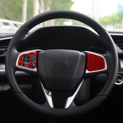 Adesivo decorativo per configurazione centrale con pulsante del volante in fibra di carbonio per Honda Civic di decima generazione 2016-2019, guida a destra e a sinistra universale, Steering Wheel Button Middle Configuration