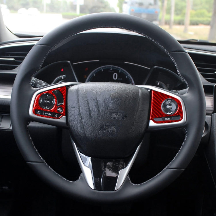 Adesivo decorativo con pulsante del volante in fibra di carbonio per auto ad alta configurazione per Honda Civic di decima generazione 2016-2019, guida a destra e a sinistra universale, Steering Wheel Button High Configuration