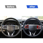 Adesivo decorativo con pulsante del volante in fibra di carbonio per auto ad alta configurazione per Honda Civic di decima generazione 2016-2019, guida a destra e a sinistra universale, Steering Wheel Button High Configuration