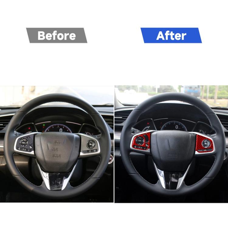 Adesivo decorativo con pulsante del volante in fibra di carbonio per auto ad alta configurazione per Honda Civic di decima generazione 2016-2019, guida a destra e a sinistra universale, Steering Wheel Button High Configuration