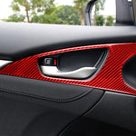Adesivo decorativo per pannello polso porta maniglia in fibra di carbonio per auto per Honda Civic di decima generazione 2016-2019, guida a destra e a sinistra universale, Door Handle Door Wrist Panel