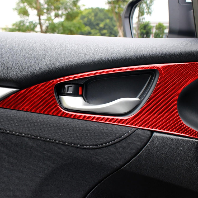 Adesivo decorativo per pannello polso porta maniglia in fibra di carbonio per auto per Honda Civic di decima generazione 2016-2019, guida a destra e a sinistra universale, Door Handle Door Wrist Panel