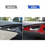 Adesivo decorativo per pannello polso porta maniglia in fibra di carbonio per auto per Honda Civic di decima generazione 2016-2019, guida a destra e a sinistra universale, Door Handle Door Wrist Panel