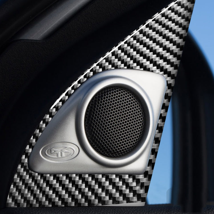 2 adesivi decorativi per altoparlanti sinistro e destro in fibra di carbonio per auto per Mitsubishi Lancer EVO (solo DE / ES) 2008-2015, guida sinistra e destra universale, Left and Right Speakers (Only DE / ES)
