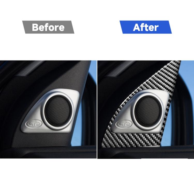 2 adesivi decorativi per altoparlanti sinistro e destro in fibra di carbonio per auto per Mitsubishi Lancer EVO (solo DE / ES) 2008-2015, guida sinistra e destra universale, Left and Right Speakers (Only DE / ES)