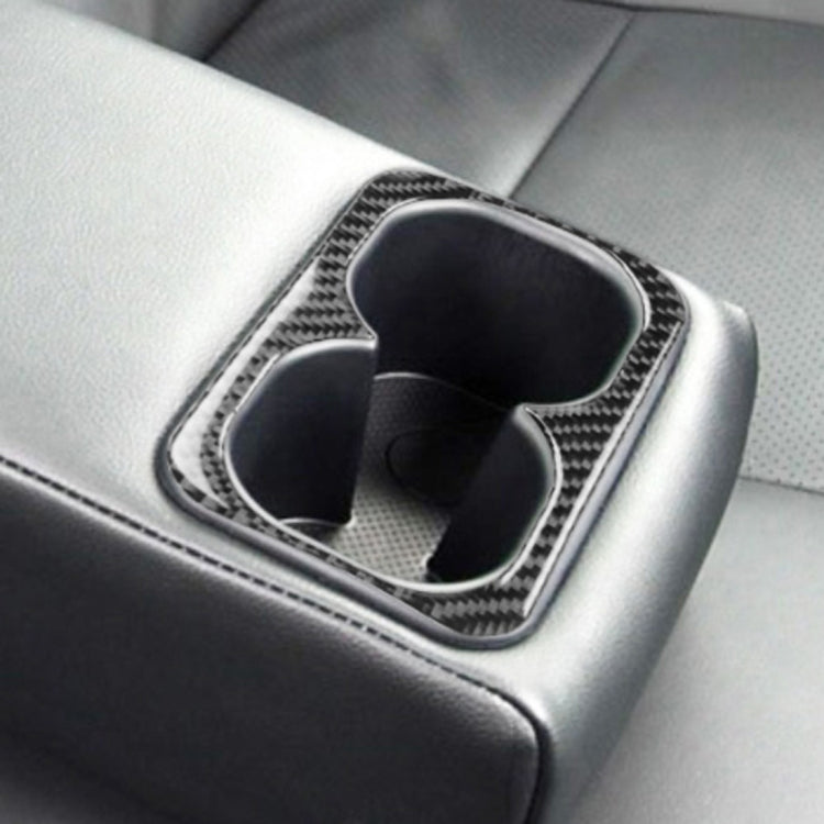 Adesivo decorativo portabicchieri posteriore centrale in fibra di carbonio per auto per Mitsubishi Lancer EVO 2008-2015, guida a destra e a sinistra universale, Rear Center Armrest Cup Holder