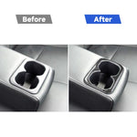 Adesivo decorativo portabicchieri posteriore centrale in fibra di carbonio per auto per Mitsubishi Lancer EVO 2008-2015, guida a destra e a sinistra universale, Rear Center Armrest Cup Holder