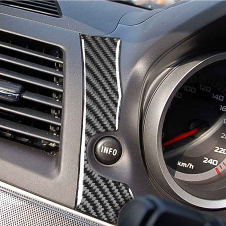 Adesivo decorativo pulsante INFO per auto in fibra di carbonio per Mitsubishi Lancer EVO 2008-2015, guida a sinistra, INFO Button