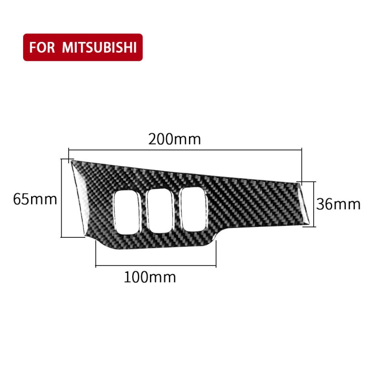 Adesivo decorativo per pannello di controllo oscuramento in fibra di carbonio per auto per Mitsubishi Lancer EVO 2008-2015, guida a sinistra, Dimming Control Panel, Left Drive
