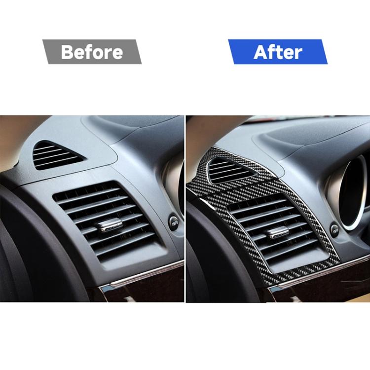 Adesivo decorativo per uscita aria sinistra e destra in fibra di carbonio da 4 pezzi per Mitsubishi Lancer EVO 2008-2015, guida sinistra e destra universale, Left and Right Air Outlet