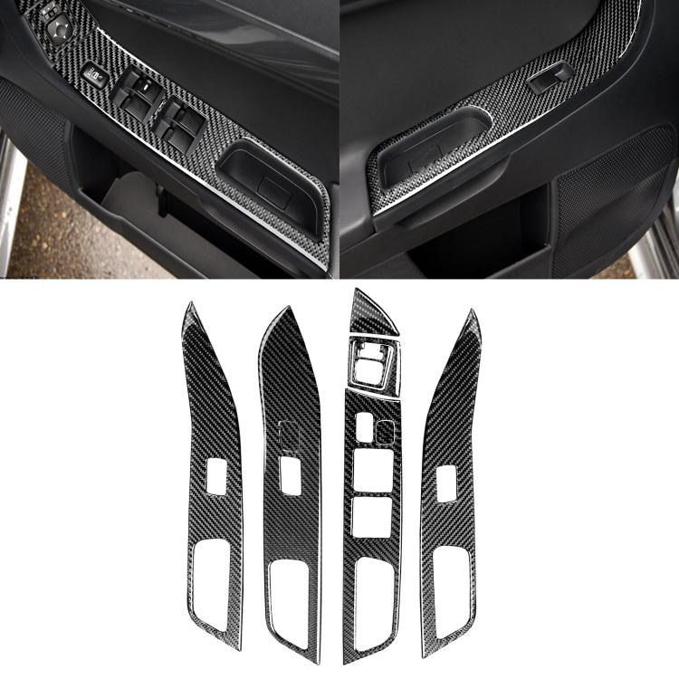 6 adesivi decorativi per pannello di sollevamento in fibra di carbonio per auto, per Mitsubishi Lancer EVO 2008-2015, guida a destra, Glass Lift Panel, Right Drive